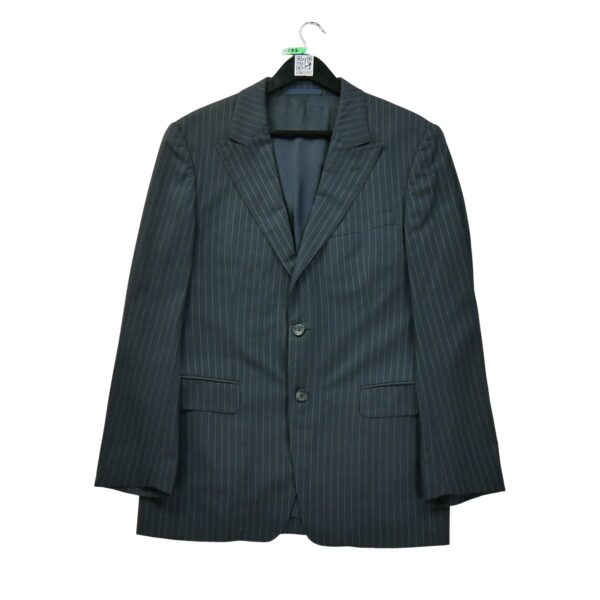 Blazer homme manches longues marine Versace Motif a rayures Col Officier