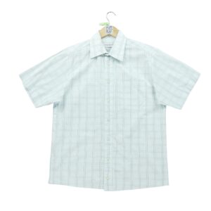 Chemise classiques homme manches courtes bleu clair Yves Saint Laurent Motif a carreaux