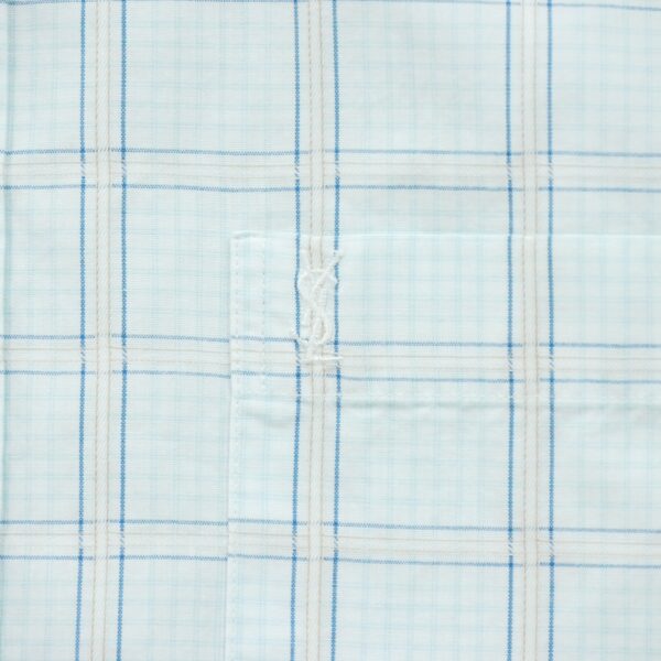 Chemise classiques homme manches courtes bleu clair Yves Saint Laurent Motif a carreaux