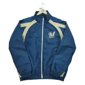 Coupe vent homme manches longues marine MLB Equipe Milwaukee Brewers