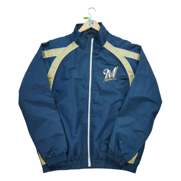 Coupe vent homme manches longues marine MLB Equipe Milwaukee Brewers