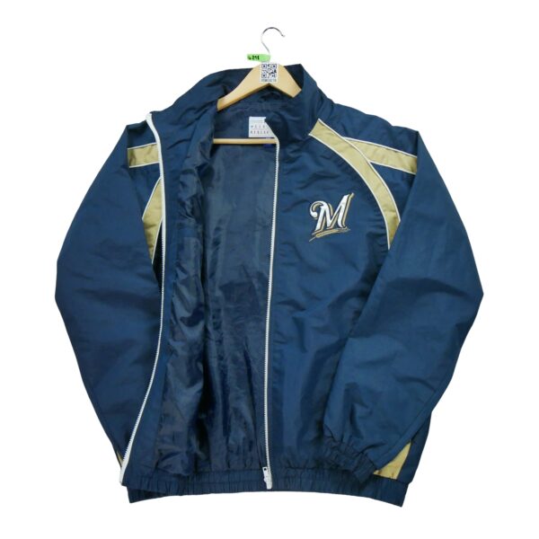 Coupe vent homme manches longues marine MLB Equipe Milwaukee Brewers