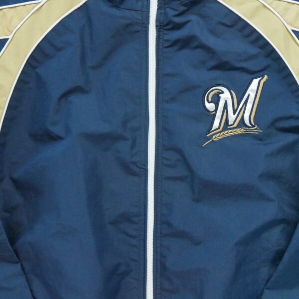 Coupe vent homme manches longues marine MLB Equipe Milwaukee Brewers