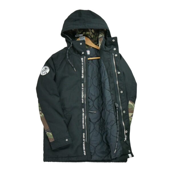 Doudoune femme manches longues noir A Bathing Ape Bape Col Montant