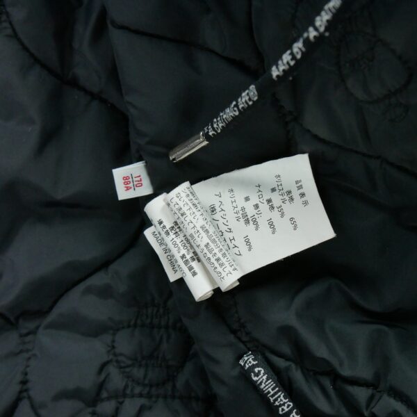 Doudoune femme manches longues noir A Bathing Ape Bape Col Montant
