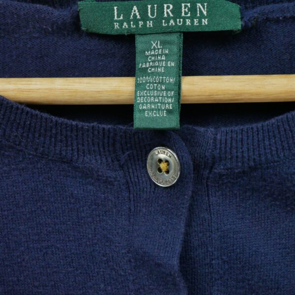 Gilet femme manches longues marine Polo Ralph Lauren Col Rond