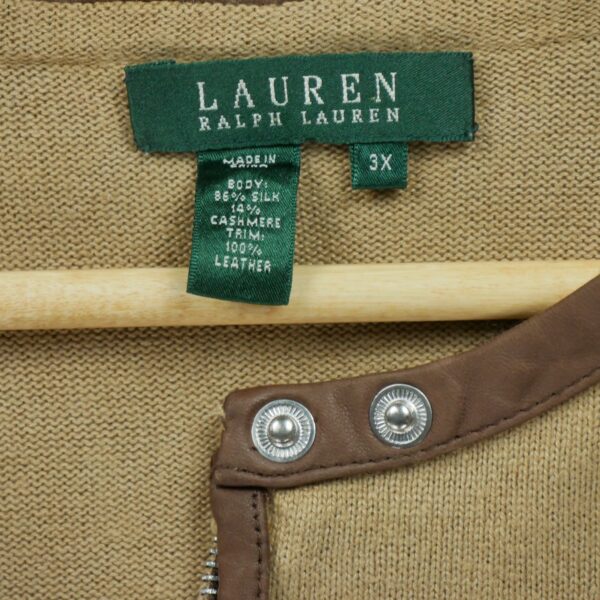 Gilet femme manches longues marron Polo Ralph Lauren Col Rond
