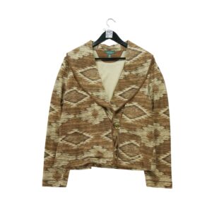 Gilet femme manches longues marron Polo Ralph Lauren Motif a motifs Col Rond