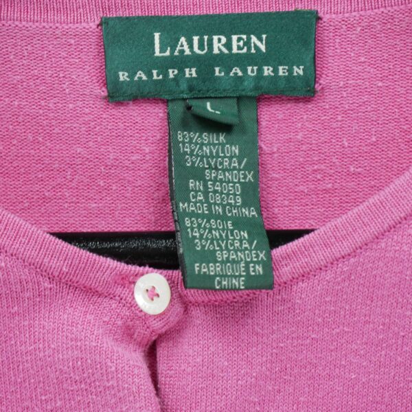 Gilet femme manches longues rose Polo Ralph Lauren Col Rond