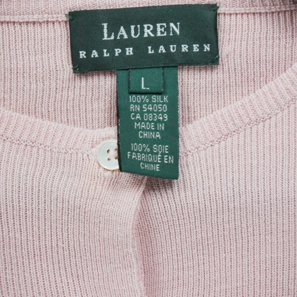 Gilet femme manches longues rose Polo Ralph Lauren Col Rond