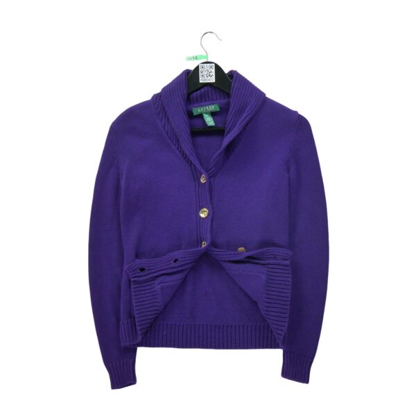 Gilet femme manches longues violet Polo Ralph Lauren Col V