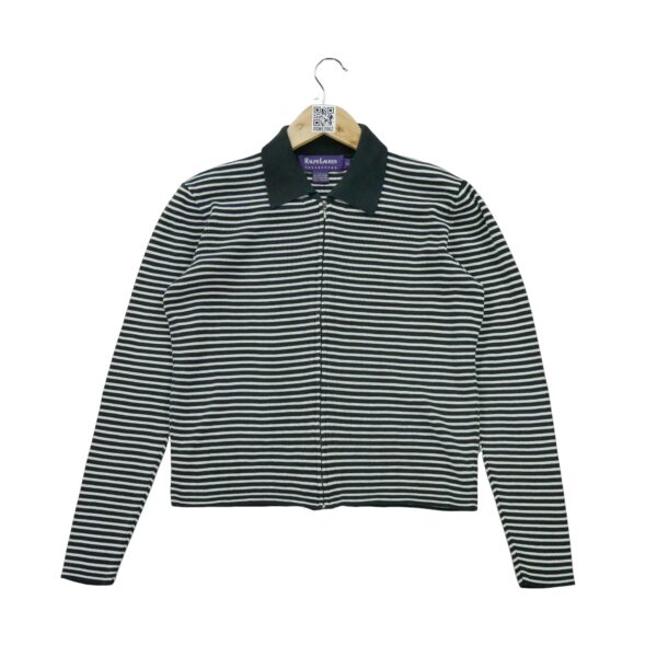 Gilet homme manches longues noir Polo Ralph Lauren Motif a rayures Col Revert