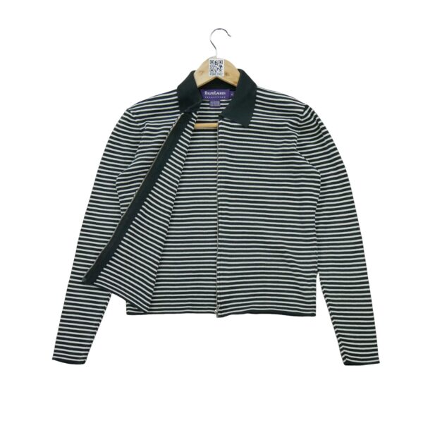 Gilet homme manches longues noir Polo Ralph Lauren Motif a rayures Col Revert
