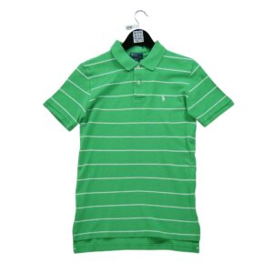 Polo manches courtes enfant vert Polo Ralph Lauren Motif a rayures Col Polo