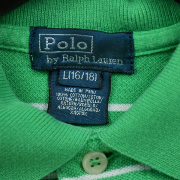 Polo manches courtes enfant vert Polo Ralph Lauren Motif a rayures Col Polo