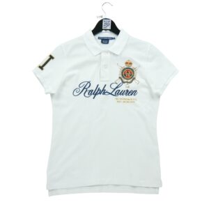 Polo manches courtes femme blanc Polo Ralph Lauren Motif imprime Col Polo