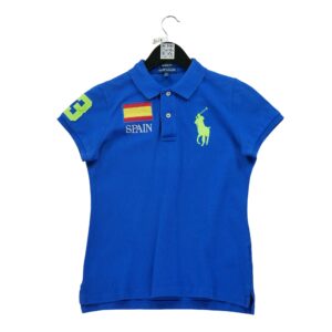 Polo manches courtes femme bleu Polo Ralph Lauren Motif imprime Col Polo
