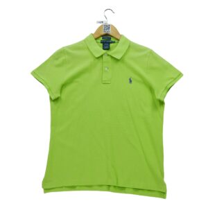 Polo manches courtes femme vert fluo Polo Ralph Lauren Col Polo