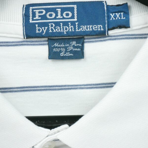 Polo manches courtes homme blanc Polo Ralph Lauren Motif a rayures Col Polo