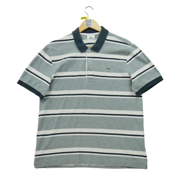 Polo manches courtes homme gris Lacoste Motif a rayures Col Polo