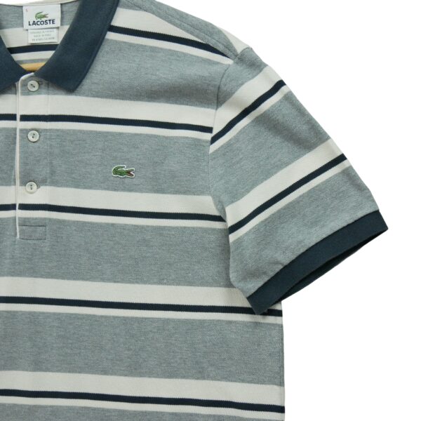 Polo manches courtes homme gris Lacoste Motif a rayures Col Polo