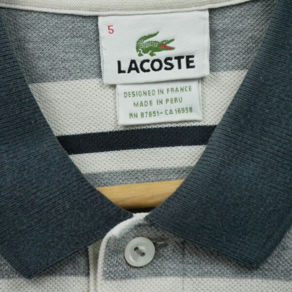 Polo manches courtes homme gris Lacoste Motif a rayures Col Polo