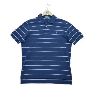 Polo manches courtes homme marine Polo Ralph Lauren Motif a rayures Col Polo
