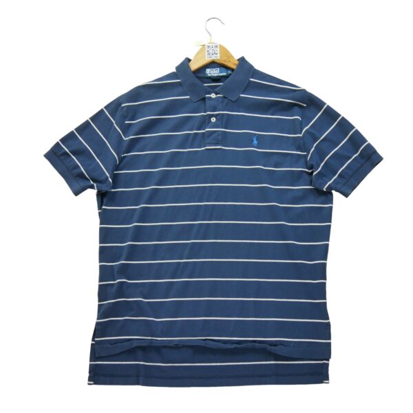 Polo manches courtes homme marine Polo Ralph Lauren Motif a rayures Col Polo