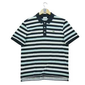 Polo manches courtes homme noir Lacoste Motif a rayures Col Polo