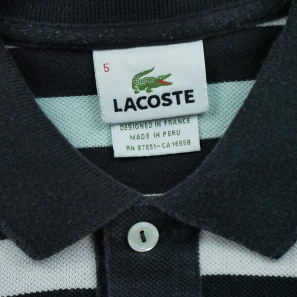 Polo manches courtes homme noir Lacoste Motif a rayures Col Polo