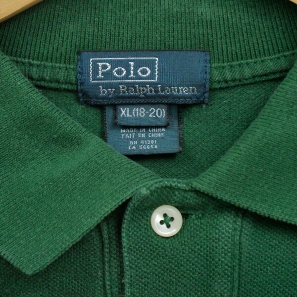 Polo manches longues enfant vert Polo Ralph Lauren Col Polo
