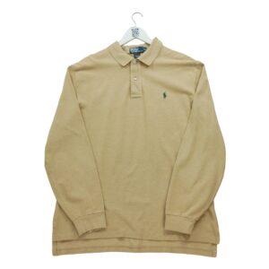 Polo manches longues homme beige Polo Ralph Lauren Col Polo