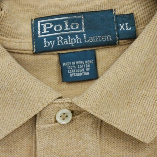 Polo manches longues homme beige Polo Ralph Lauren Col Polo
