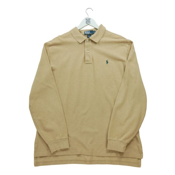 Polo manches longues homme beige Polo Ralph Lauren Col Polo