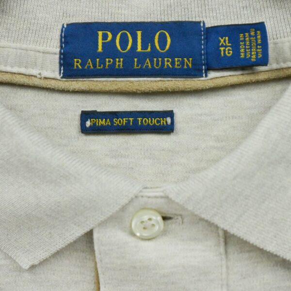 Polo manches longues homme beige Polo Ralph Lauren Motif chine Col Polo