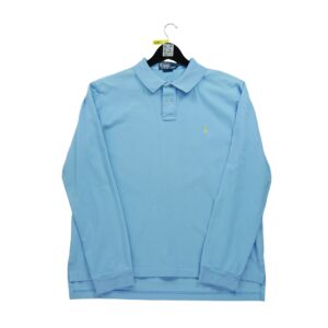 Polo manches longues homme bleu clair Polo Ralph Lauren Col Polo