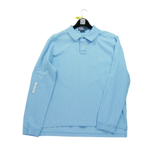 Polo manches longues homme bleu clair Polo Ralph Lauren Col Polo