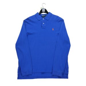 Polo manches longues homme bleu Polo Ralph Lauren Col Polo