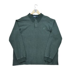 Polo manches longues homme gris Polo Ralph Lauren Motif a motifs Col Polo