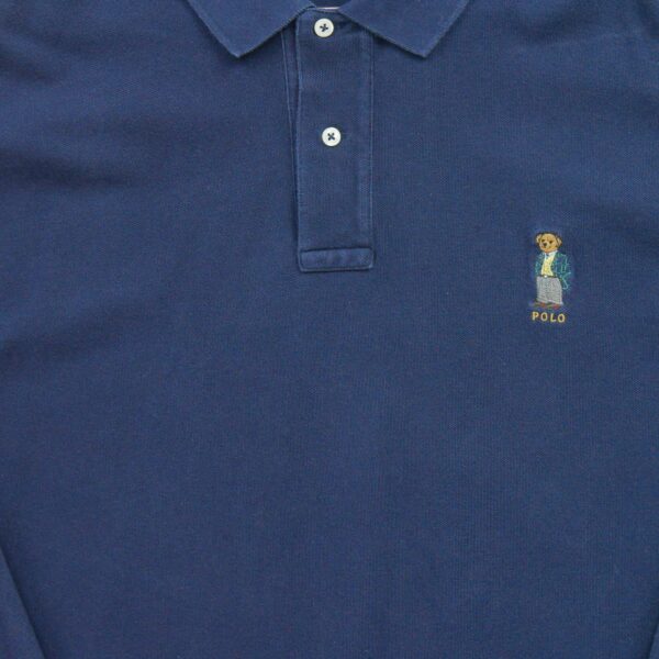 Polo manches longues homme marine Polo Ralph Lauren Col Polo