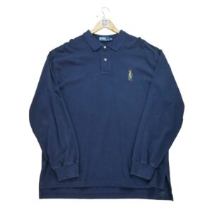 Polo manches longues homme marine Polo Ralph Lauren Col Polo