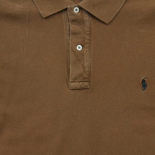 Polo manches longues homme marron Polo Ralph Lauren Col Polo