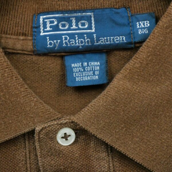 Polo manches longues homme marron Polo Ralph Lauren Col Polo