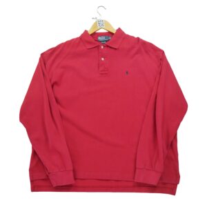 Polo manches longues homme rouge Polo Ralph Lauren Col Polo