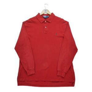 Polo manches longues homme rouge Polo Ralph Lauren Col Polo
