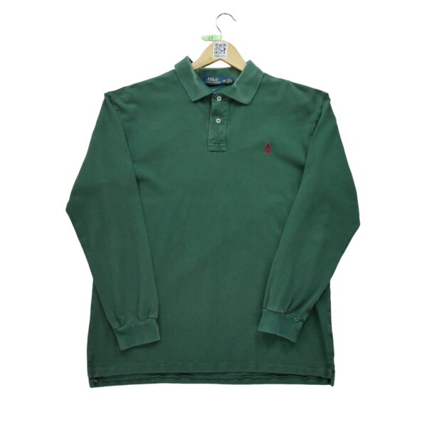 Polo manches longues homme vert Polo Ralph Lauren Col Polo