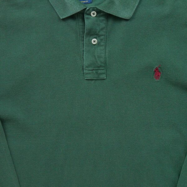Polo manches longues homme vert Polo Ralph Lauren Col Polo