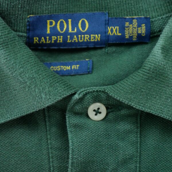 Polo manches longues homme vert Polo Ralph Lauren Col Polo