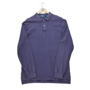 Polo manches longues homme violet Polo Ralph Lauren Col Polo