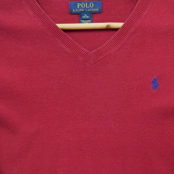 Pull enfant manches longues rouge Polo Ralph Lauren Col V